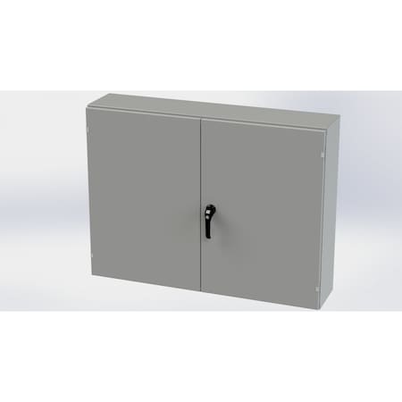 Saginaw Control & Engineering 3 Point Latch with Padlock Handle Electrical Enclosures, 36 in H, 10 in D, 48 in W, NEMA 3R, 12, 13 SCE-364810WFLP